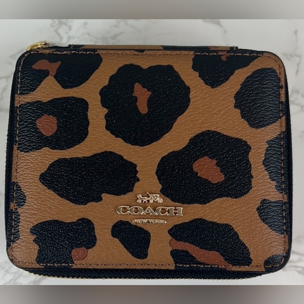 Coach Animal Print Jewelry Box Travel Organizer NWT